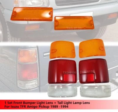 Front Bumper Light Lens + Tail Light Lens For Isuzu TFR Amigo Pickup 1989 - 1994 - Image 1 of 4