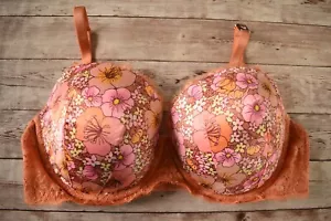 Victoria's Secret 34DD *DREAM ENGEL* GEFÜTTERTER HALB-BRA Rose Muschel versunken Blumenmuster - Bild 1 von 8