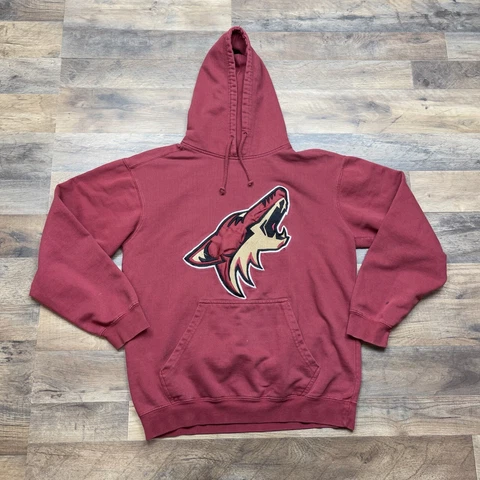 Phoenix Coyotes NHL Hockey Hoodie Sweatshirt Men’s Medium Faded Distressed Red Cover