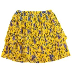 Gonna Banana Republic donna XS gialla floreale a strati plissettata minigonna nuova con etichetta nuova - Foto 1 di 7