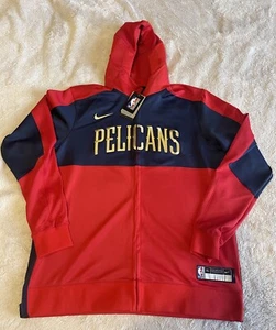 NWT New Orleans Pelicans Nike Red Navy Authentic Full-Zip Hoodie Men XL - Picture 1 of 15