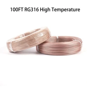 100FT RG316 Coax Cable 50ohm M17/113- High Temperature RF Coaxial Jumper 30.5M - Picture 1 of 3
