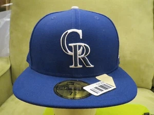 New Era Rockies Sombrero Ajustado Azul Liso, Logotipo Blanco y Negro (Colores DODGERS) 7 5/8 - Imagen 1 de 10