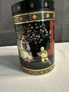 Vintage Chinese Japanese Chinoiserie Tea Tin Fredrick Cooper - Picture 1 of 7