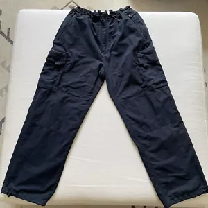 Pantaloni cargo vintage GAP uomo grandi 35-37 foderati blu navy larghi paracadute Y2K Gorpcore - Foto 1 di 14