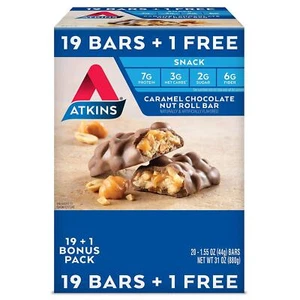 Atkins Snack Caramel Chocolate Nut Roll Pack (18 Bars) - Picture 1 of 1