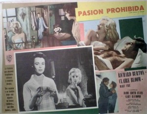 Richard Burton; Claire Bloom BACK ANGER lobby card '58