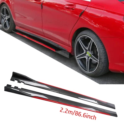 Carbon Fiber Look 86.6" Side Skirt Extension Spoiler Splitter For Toyota Venza - Image 1 of 4