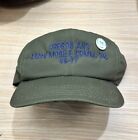Vintage Oregon ANG 142nd Mobile Comm SQ 66-77 Green Military Hat W/ Vintage Pins