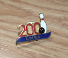 Red White Blue Gold Tone 200 LWBA Collectible Bowling Sport Souvenir Pin
