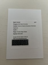 2023 PANINI AMERICA'S PASTIME CHARACTERS OF THE GAME THE SAN DIEGO CHICKEN AUTO