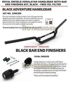 Royal Enfield HIMALAYAN "BRACED HANDLEBAR & BAR END FINISHER" - FREE OIL FILTER - Picture 1 of 12