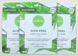 3 x Masking. Aloe Vera Under Eye Mask. Twin (2) Pack. BNIB & Sealed. - Picture 1 of 1