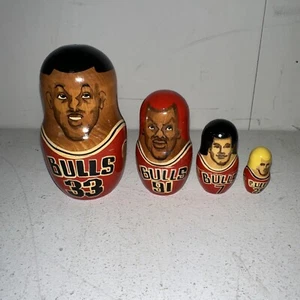 Juego de 4 piezas de muñecas anidadoras vintage de los Chicago Bulls Pippen Rodman Kerr Kukoc - Imagen 1 de 2