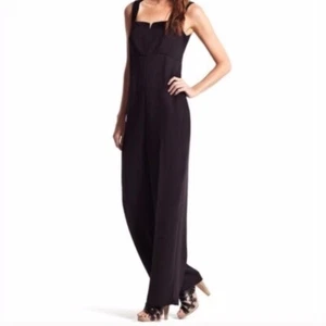 DEREK LAM Design Nation Rio Jumpsuit Damen Small schwarz eckiger Ausschnitt Seitenreißverschluss NEU - Bild 1 von 14