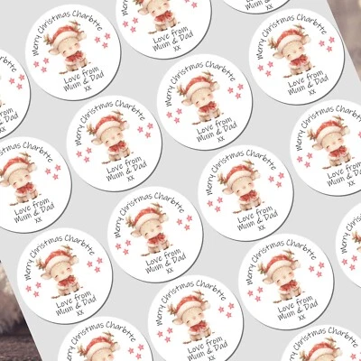 FIVE STAR PARTY SUPPLIES Personalised Christmas Santa Stickers for Gift Tags Name Labels Present Wrapping