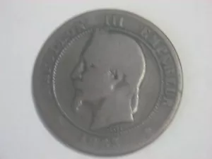France 10 Centimes 1863 A - Picture 1 of 2