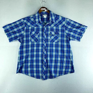 Wrangler Wrancher Herren Karohemd Mehrfarbig Größe 2XL Kurzarm Druckknopf - Bild 1 von 11