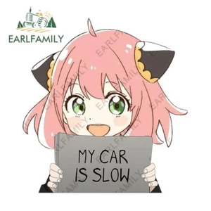 EARLFAMILY 5.1" Anime Cute Girl Anya Forger Car Stickers My Car Is Slow Decal - Picture 1 of 10