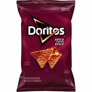 6 Bags Doritos SPICY TORTILLA CHIPS LARGE 255g EACH -FRITO LAY Canada FRESH - Picture 1 of 1