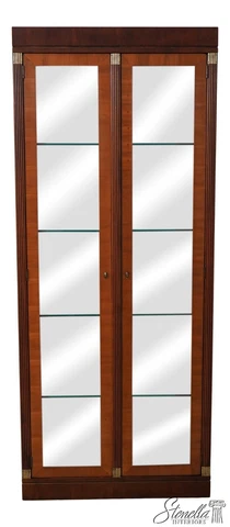 60049EC: Beveled Glass 2 Door Mahogany & Yew Wood Display Cabinet Cover