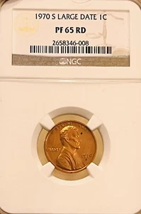 1970-S Lincoln Cent Large Date NGC-PF65 RD #10240101-03 - Picture 1 of 2