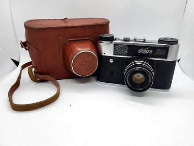 Lente de câmera FED 5 vintage URSS telêmetro soviético 35mm Industar-61 l/d f2.8/52 - Imagem 1 de 4