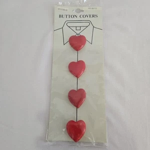 Heart 4 Pc Button Covers Vintage Novelty Unique Festive Fun Love Brand New - Picture 1 of 8
