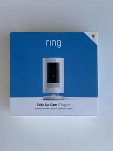 Ring Stick Up Cam Wireless Security Camera Indoor/Outdoor Plug-In, White - Picture 1 of 2