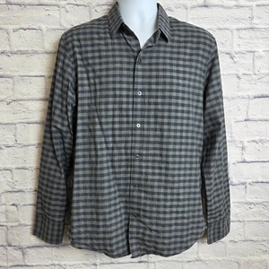 Zachary Prell Shirt Mens Size Medium Gray Plaid Long Sleeve Button Down - Picture 1 of 11