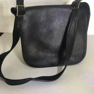 Rare ‘70s Coach Purse Bag Flap Closure Made In NYC “City Bag” Cowhide Leather - Picture 1 of 22