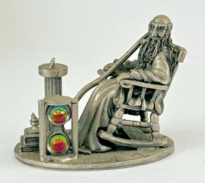 Alte Vaterzeit Zinnfigur mit Kristallkugel Sanduhr von Mark Locker - Bild 1 von 10