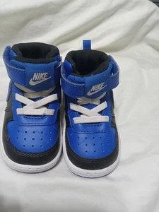 Nike Court Borough Mid 2 Td Entrenadores Negro Juego Real Talla 5C - Imagen 1 de 7