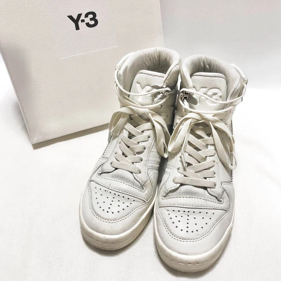 Y-3 Yohji Yamamoto Tenis Zapatos Forum Alto GY7909 Cuero Blanco Para Mujer US6 EN MUY BUENA CONDICIÓN Foto 1 de 4