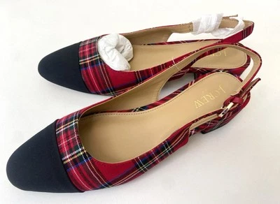 Nuevo sin caja J Crew Stewart Tartán Cuadros Zapatos Planos 7.5 $138 Nuevo Foto 1 de 4