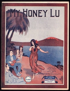 Partituras vintage Honey Lu clásicas hawaianas primer lanzamiento edición 1916 - Imagen 1 de 1