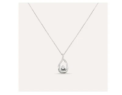 Collana Stroili Argento 925 pendente a Goccia con zirconi bianchi 1662276 - Immagine 1 di 4