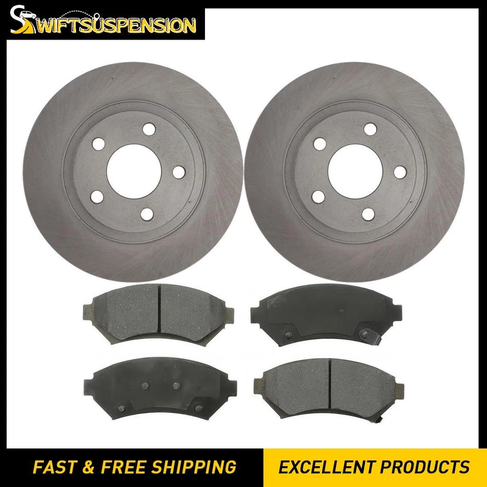 Front Brake Rotors and Ceramic Pads Kit for 2000 2001 2002 Chevrolet Impala - Image 1 of 1