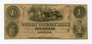 1854 $1 The Perry County Bank - Cannelton, INDIANA Note - Picture 1 of 2