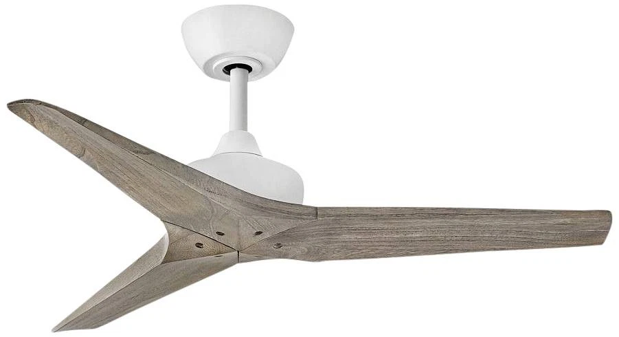 44" Hinkley Chisel Matte White and Wood Damp Rated Smart Ceiling Fan - Image 1 of 1