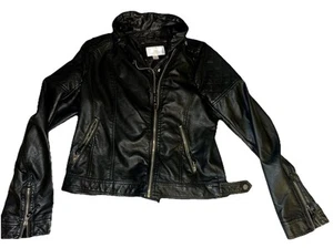 Women's Black Leather Jacket - Picture 1 of 2