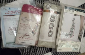 4 New Pillowcase Packages Fot Embroidery & Cross Stitch. Florals Butterfly Horse - Picture 1 of 9