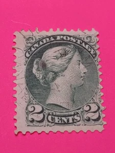 Canada, Post Stamp 1872  Queen Victoria Two Ct Green 💚 Used(0507_11) - Bild 1 von 2