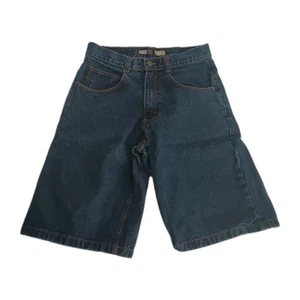 Southpole Bermuda Jean Shorts Men 32 Black Denim Baggy Y2k Streetwear Hip Hop - Picture 1 of 5