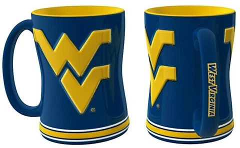 West Virginia Mountaineers 14oz Sculpted Relief Coffee Mug NCAA Cover