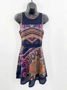 Vestido Patinador Fire Los Angeles Juniors Azul Marino Encaje Sin Mangas Talla M Mediano - Imagen 1 de 7