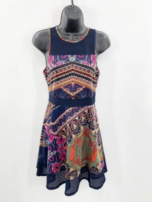 Fire Los Angeles Juniors Navy Blue Lace Sleeveless Skater Dress Size M Medium Foto 1 de 4