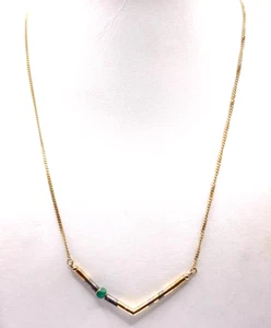 Collana Collier con Smeraldo Argento Sterling 925 dorata - Foto 1 di 5