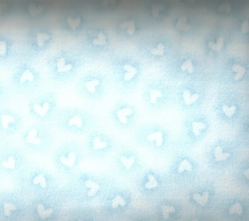 Baby Bunting blue hearts flannel 23 inches piece Kaufman fabric - Image 1 of 1