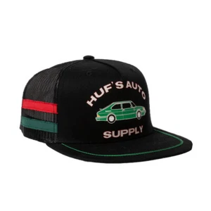 Sombrero de camionero HUF Worldwide ""Auto Supply"" a presión (negro) tapa de 5 paneles - Imagen 1 de 1